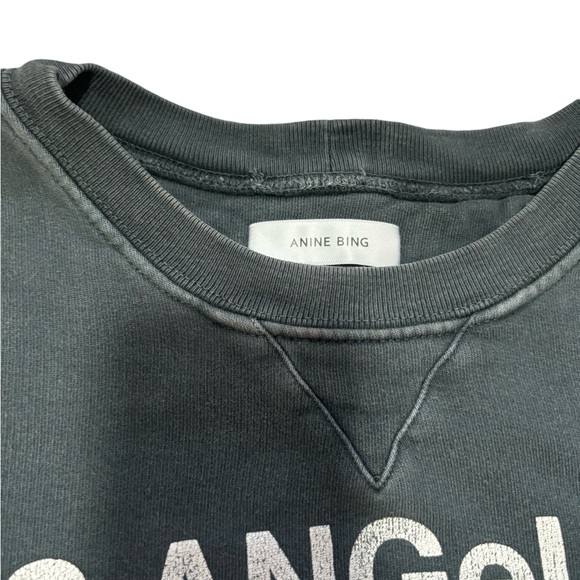 Anine Bing City Love Sweatshirt in Charcoal - Picture 5 of 10